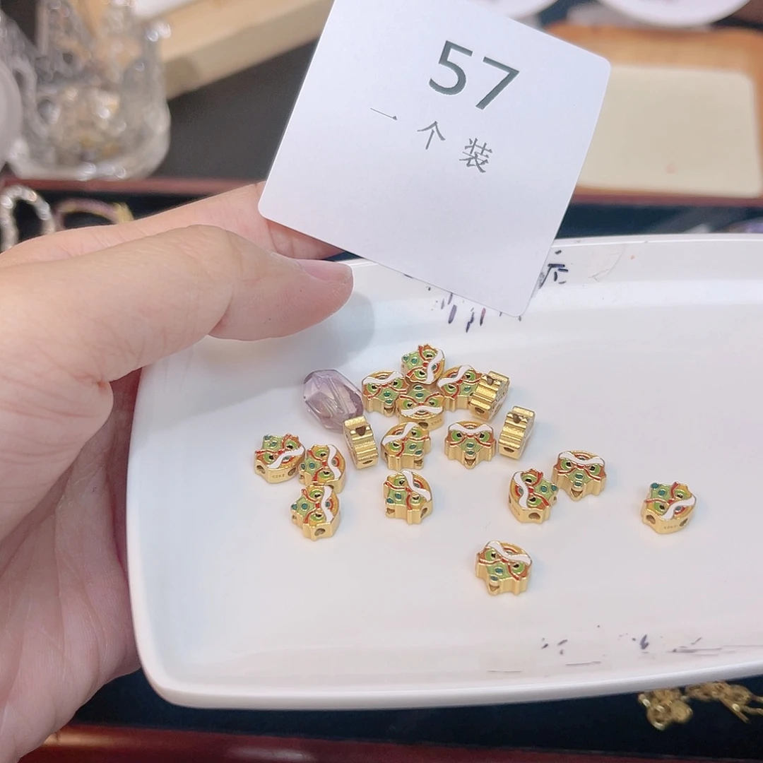 紫晶珠宝半成品银S925镀金镶嵌57