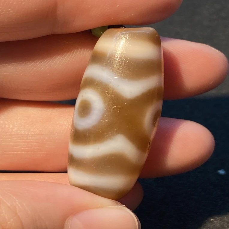 小卢手工三眼天珠带绳
