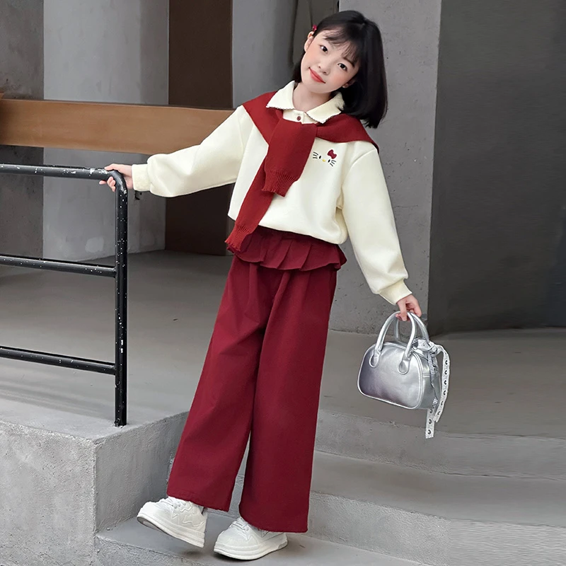 简约潮牌店铺儿童服装2025年新款衣服女童装秋装套装6-12岁高级感