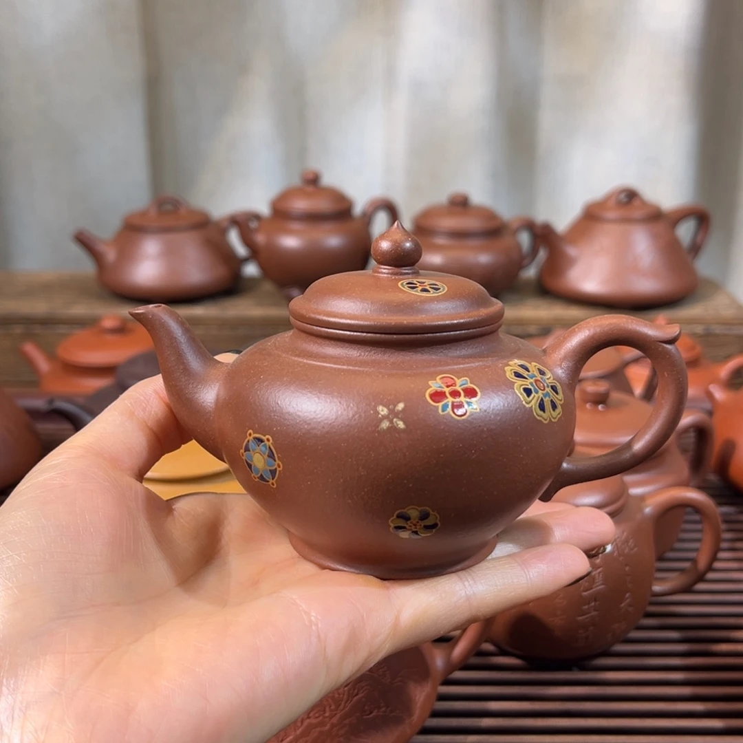 迪***诺紫砂茶壶笑樱底槽清