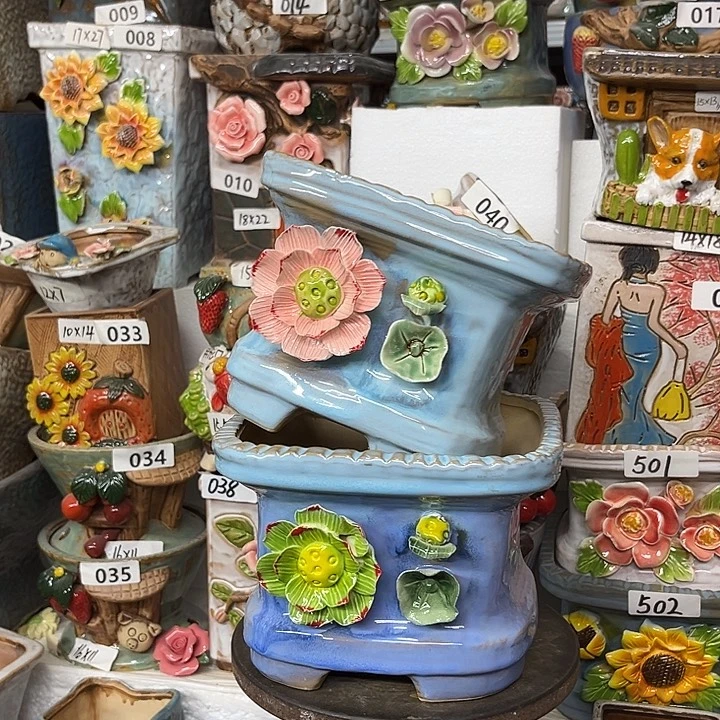 粗陶材质多肉花盆