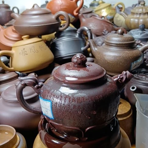 茶壶紫砂宜兴原矿铁血红砂柴烧手工450cc紫砂壶