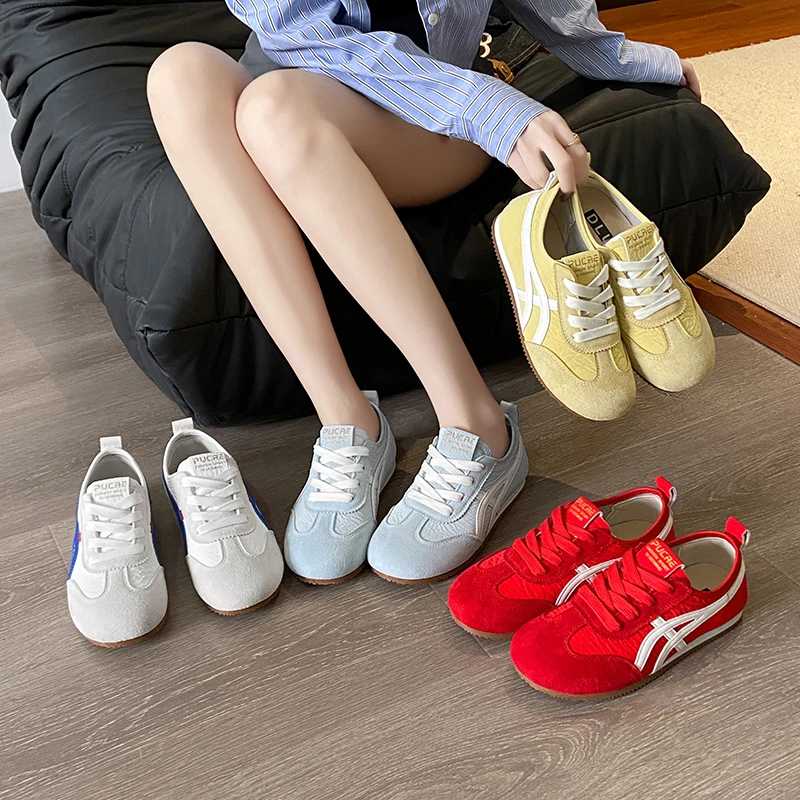 复古轻便德训鞋2025春新款韩版休闲鞋平底百搭阿甘鞋条纹款板鞋