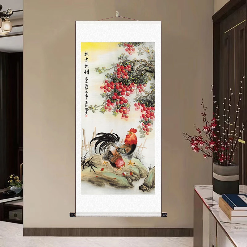 《大吉大利》大气新中式背景墙竖幅挂画国风山水靠山图风景装饰画M4