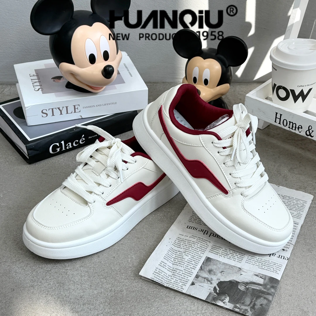 环球小白鞋男款2025春季新款百搭时尚运动休闲鞋子厚底潮流男鞋