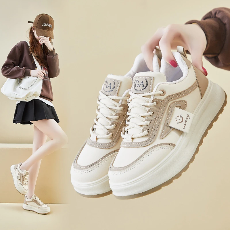 2025春季小白鞋新款韩版ins女学生厚底增高运动板鞋休闲街拍