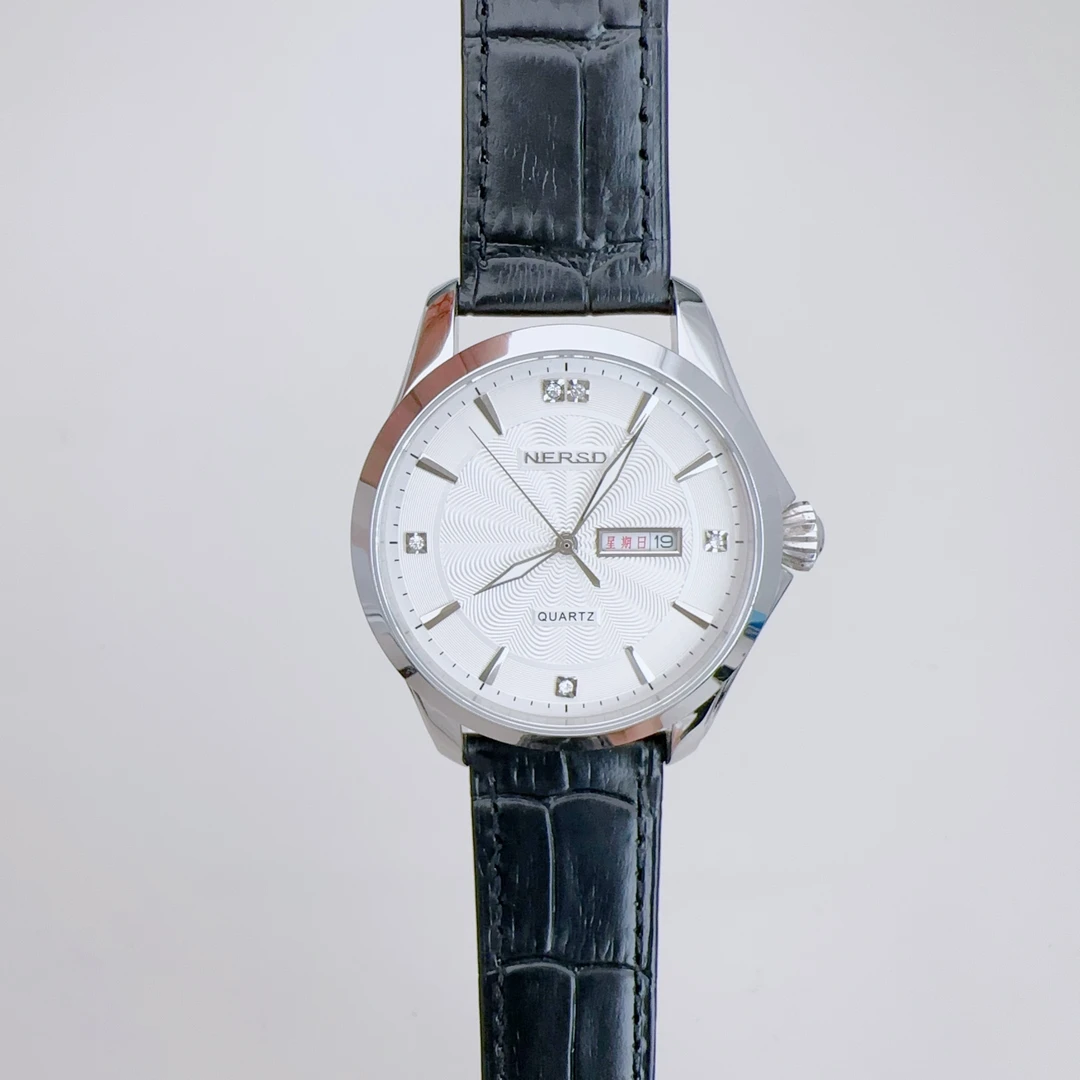 耐尔斯顿进口石英男表防水蓝宝石镜面皮带日历撤柜少量库存高品质