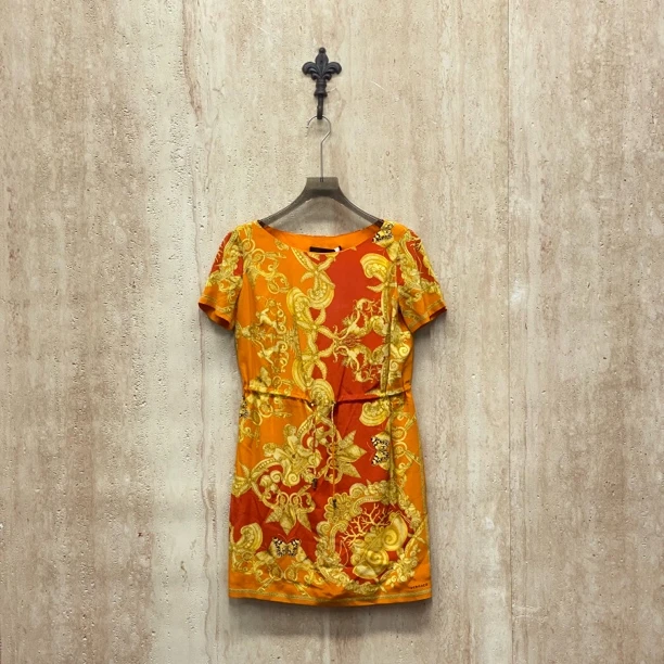 99新 VERSACE/范思哲 巴洛克风丝绸连衣裙/40码/33474