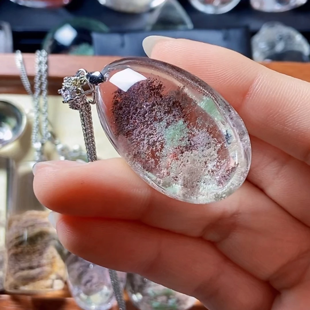 非金属皮质吊坠 紫粉幽