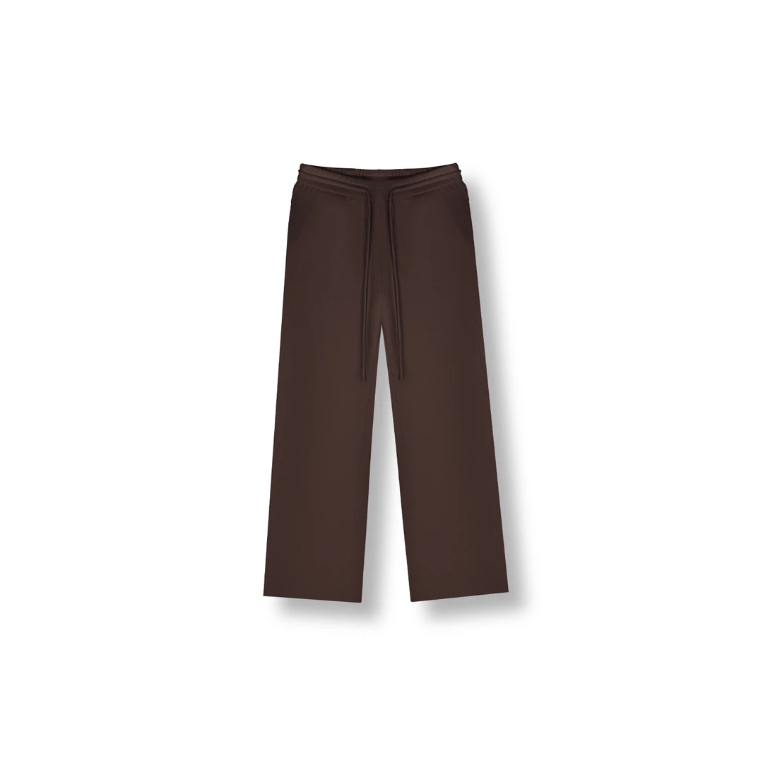 25年羊毛醋酸秋冬新款时尚百搭咖色直筒休闲裤-364