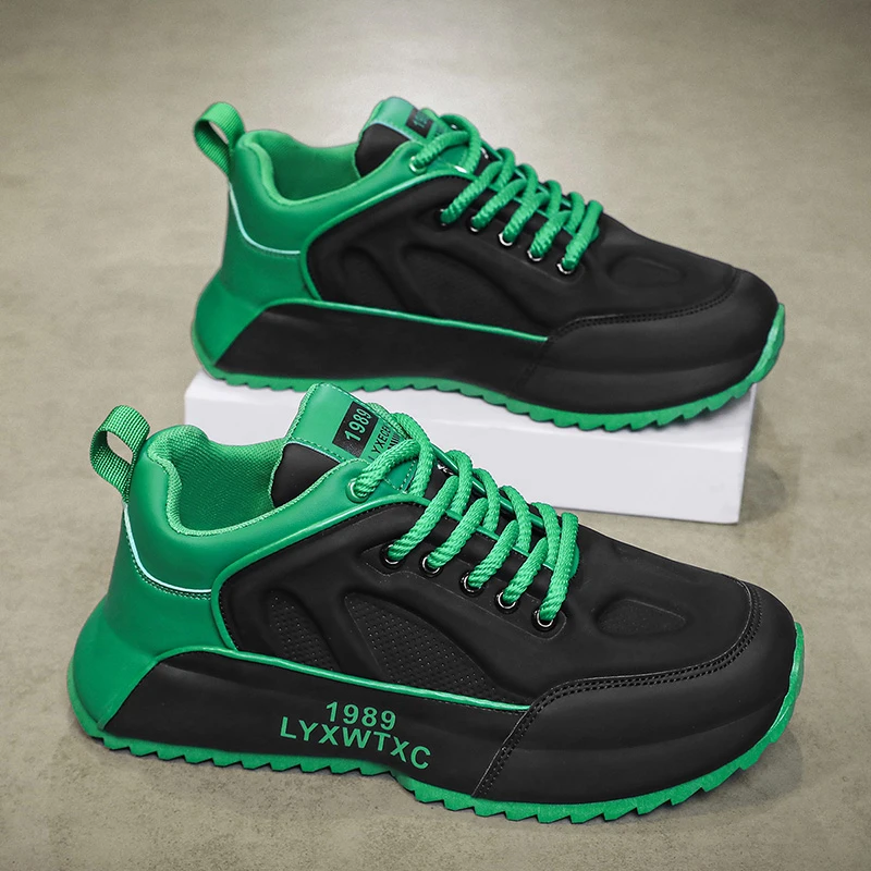 板鞋男士冬季上班工作开车专用男鞋子户外防滑厚底百搭大码老爹鞋