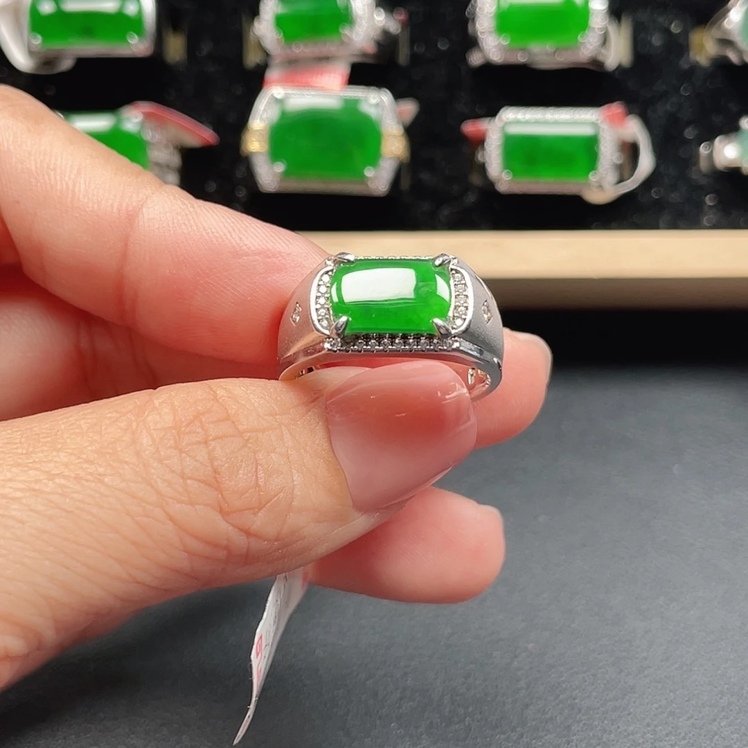 翡翠银S925镶嵌戒指编号2605没运费险