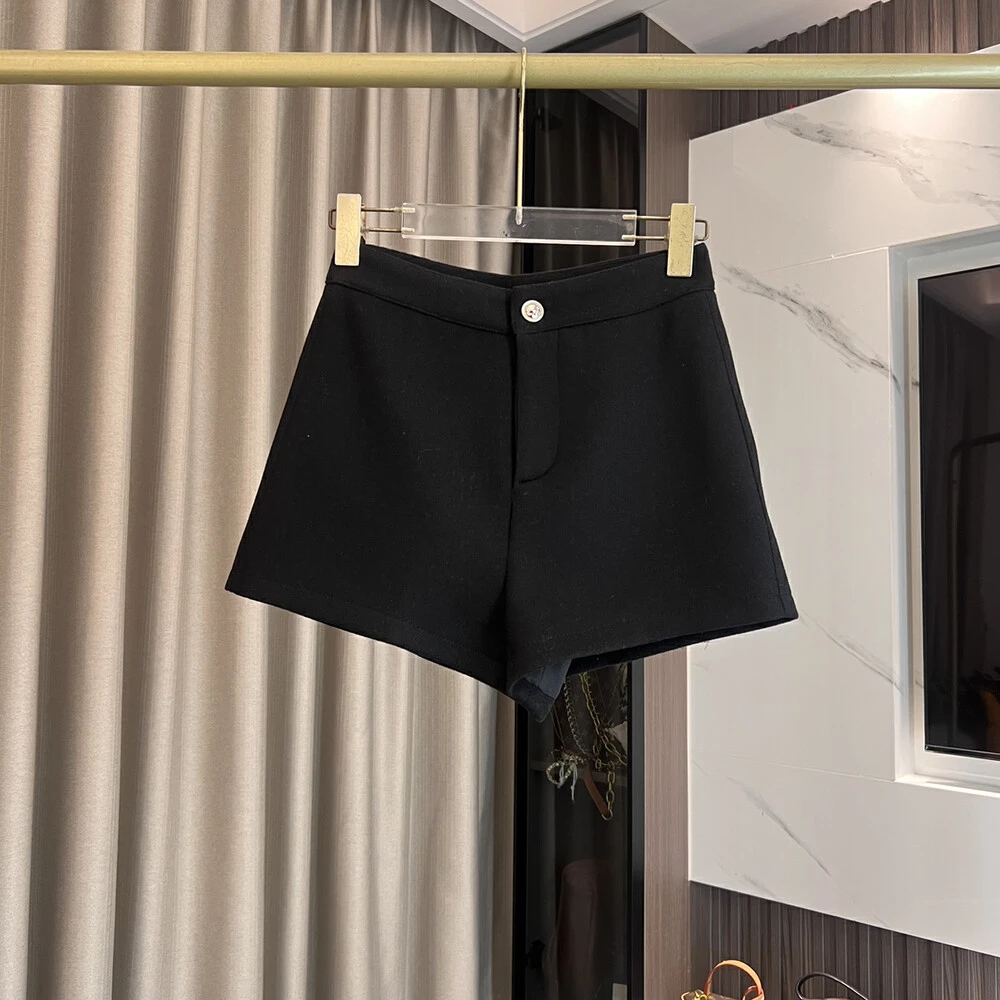 现货【小稳专属】秋冬微胖大码气质搭配神器百搭显瘦毛呢短裤9863