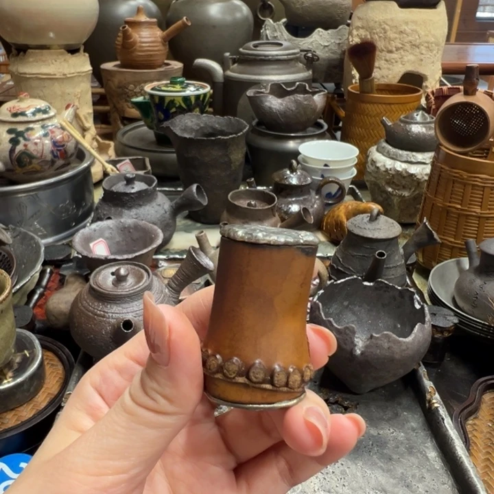 竹包锡盖置茶器茶器