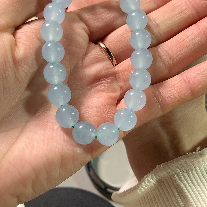 石英质玉手串未镶嵌冰**蓝东陵手串