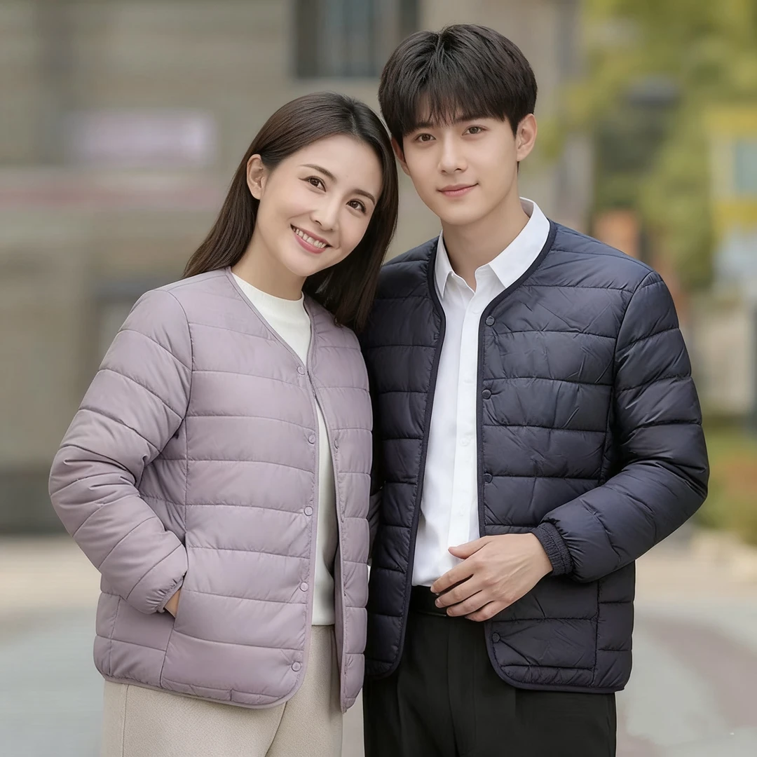 新款冬季男士保暖上衣成人 轻薄圆领内胆打底薄款外套tt