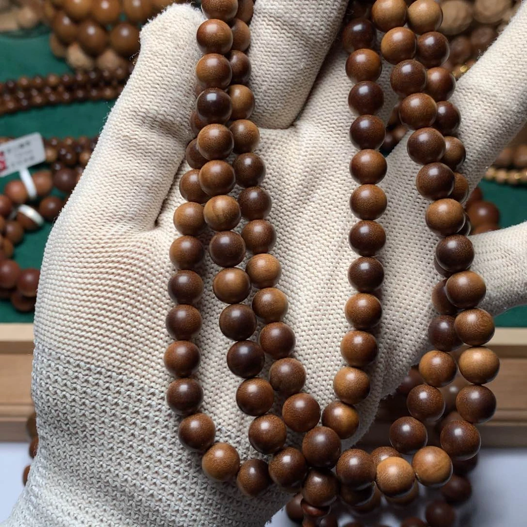 檀香木手串/手链老山檀香0.8多横纹黑肉