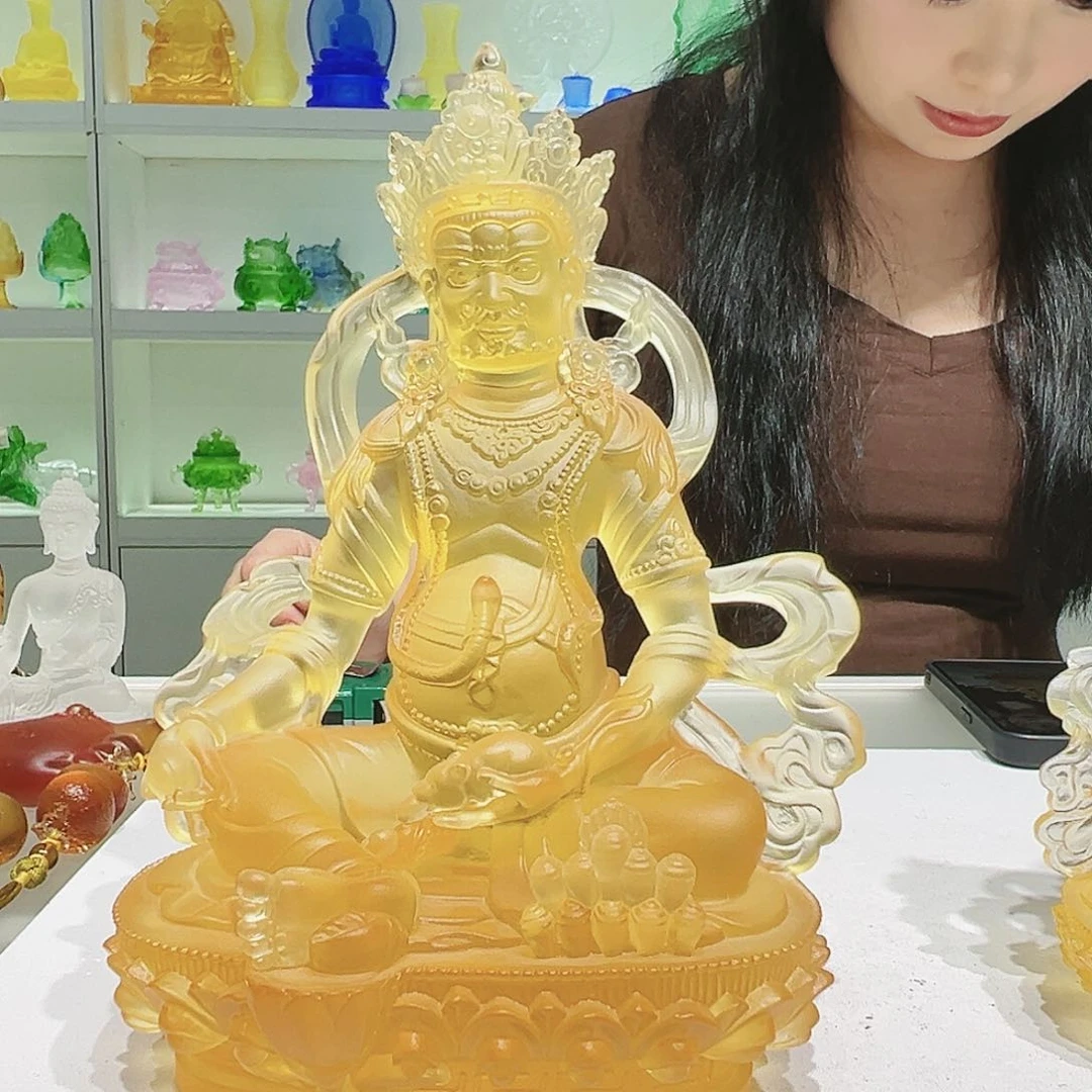 【闪购商品】手工艺品琉璃持**恒23cm黄财神