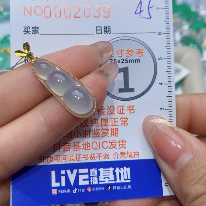 翡翠颈饰18K金镶嵌夏*雪豆子