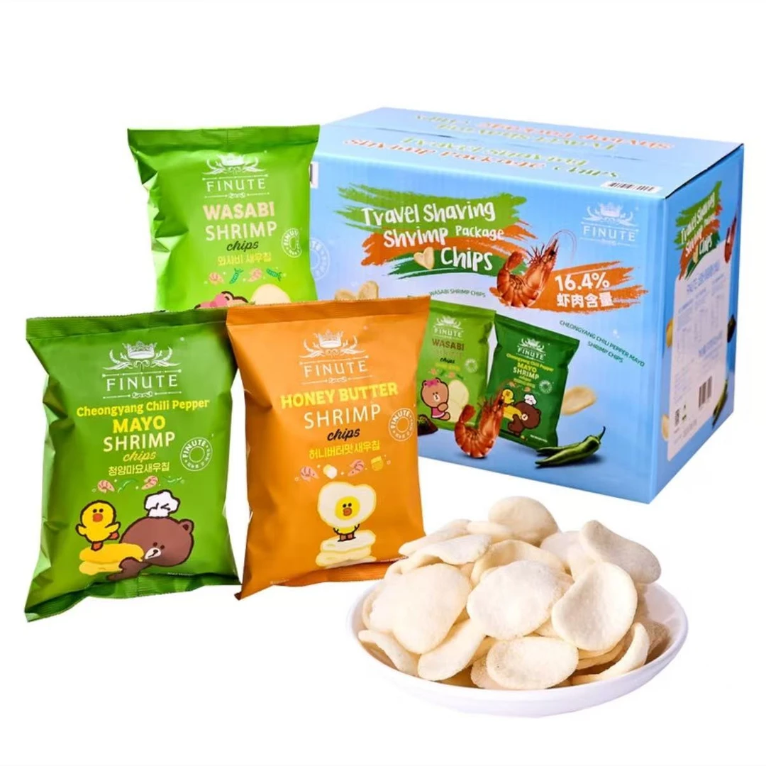 【MM会员代购】趣莱福出游分享装虾片三口味办公小吃膨化休闲零食