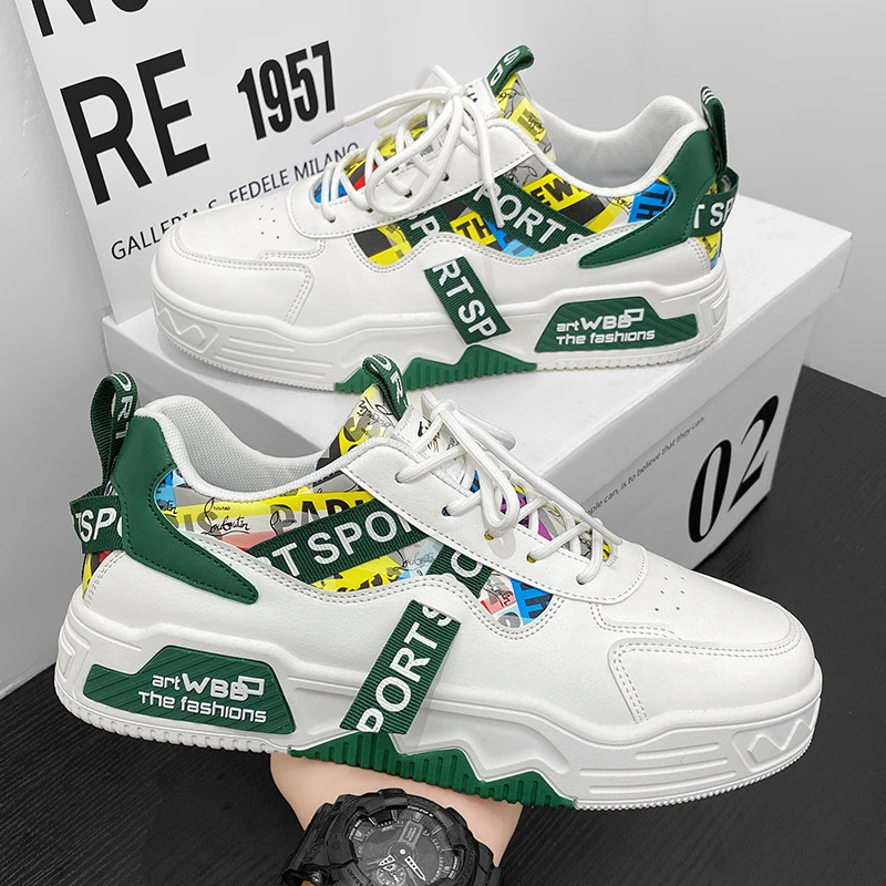 男鞋春季2025新款男士运动防水休闲板鞋学生增高厚底百搭小白潮鞋