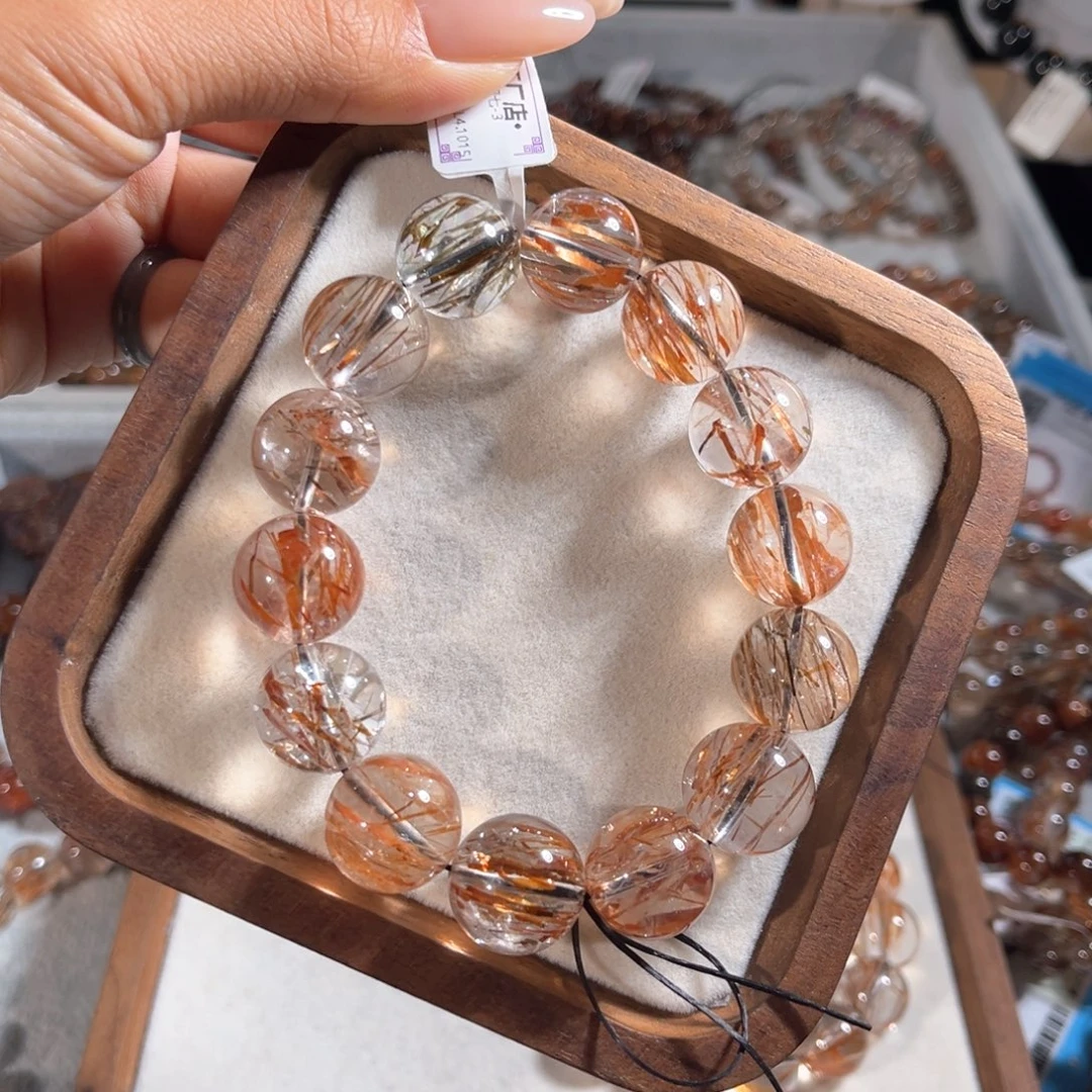 用***9未镶嵌手链水晶黑金超16m