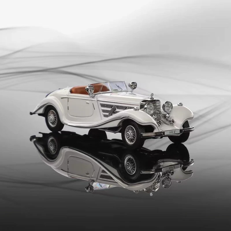 Liberty 64 1:64 白奔 Benz 500K 敞篷 复古 老爷车 合金车模