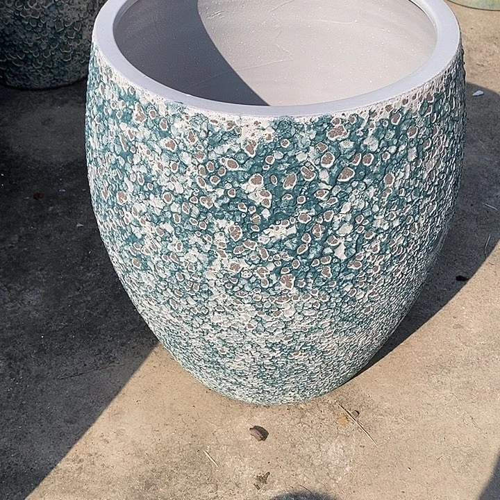 紫砂花盆口33高度42青花瓷瑕疵