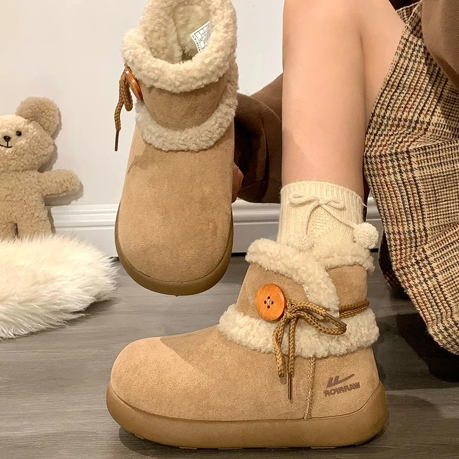回力厚底雪地靴女2025冬季新款保暖加绒女鞋爆款加厚防水防滑棉鞋