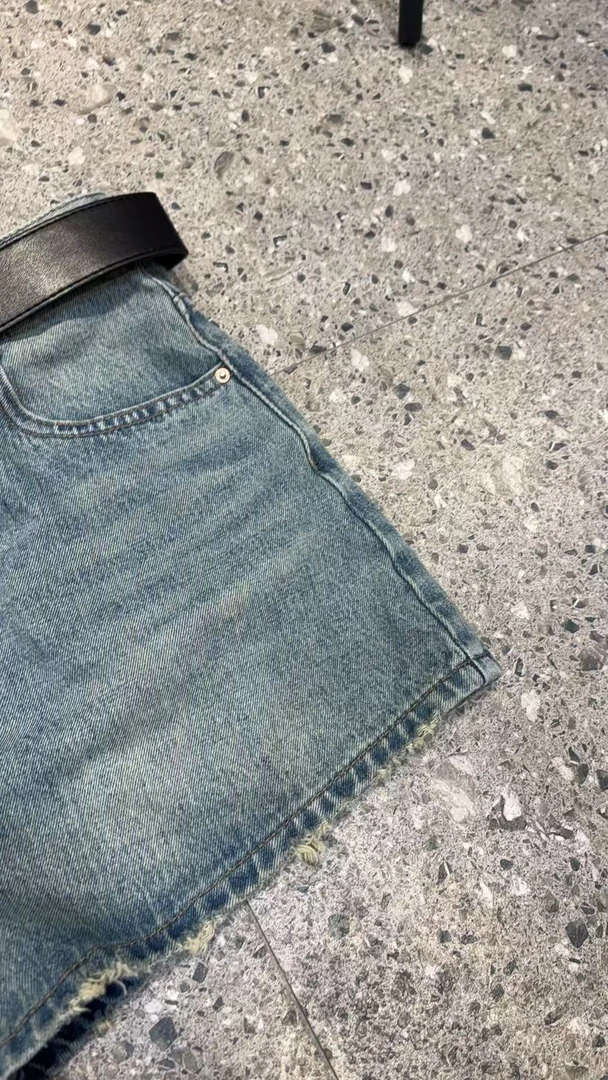 韩版常规复古通勤高腰牛仔短裤水洗18316