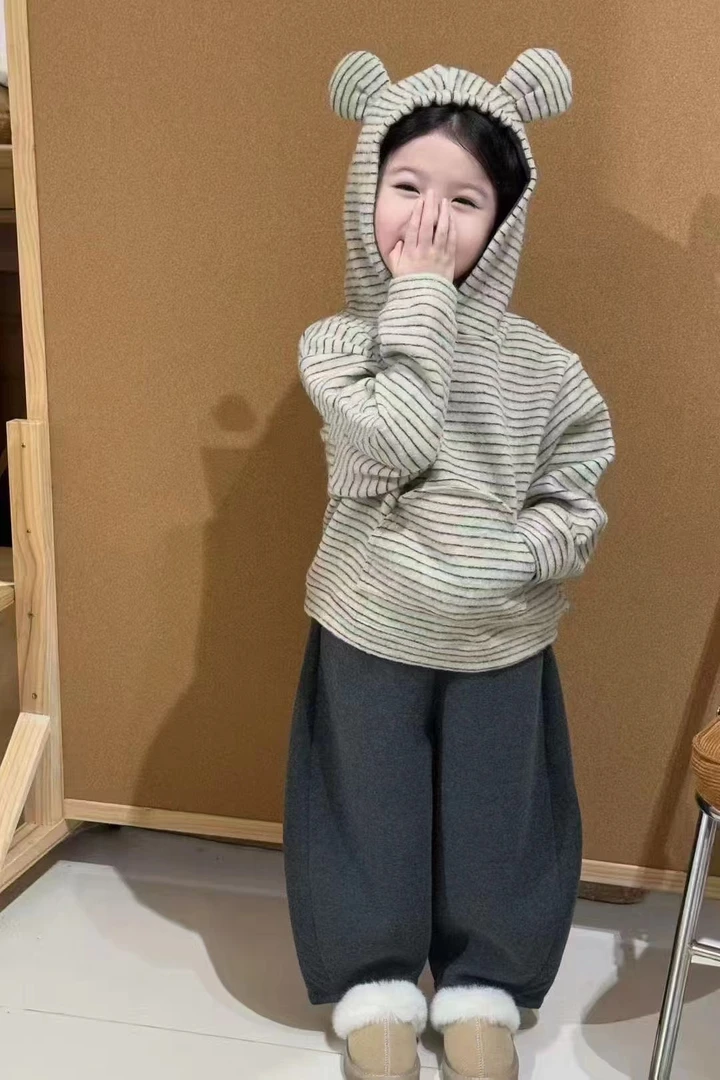 25深秋冬款-连帽条纹卫衣休闲裤套装-51010