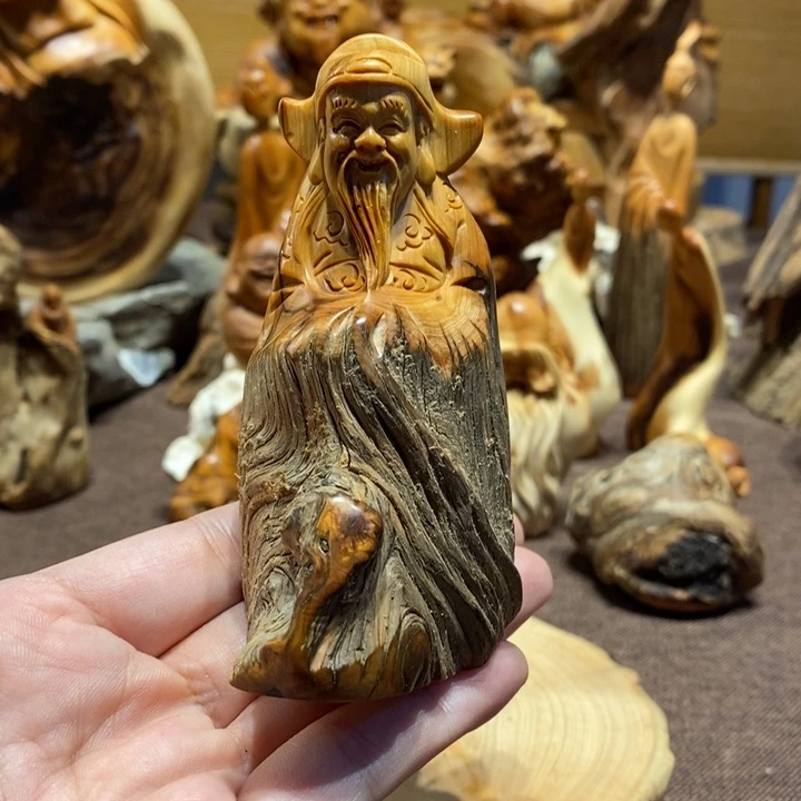 柏木（崖柏）原皮财神爷