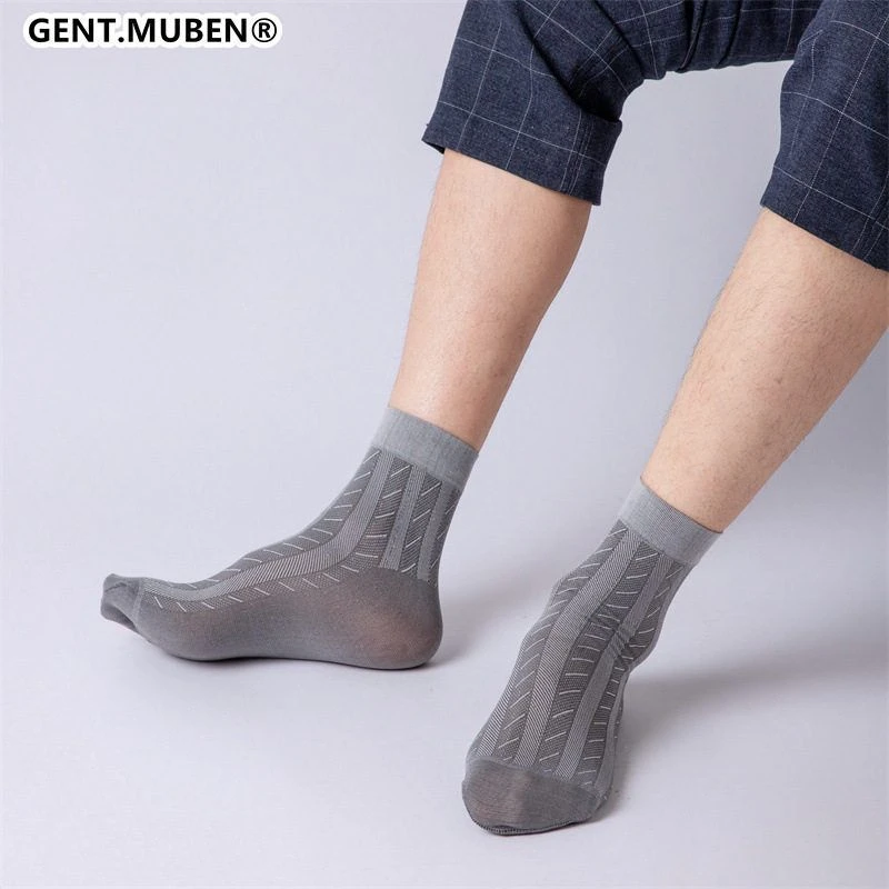 木本绅士8830男士商务丝光棉袜休闲日常百搭简约舒适短筒丝光棉袜