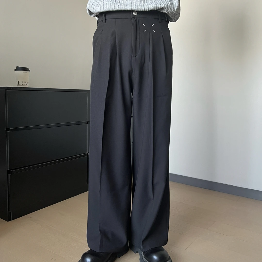 钟世岩DT112马吉拉cleanfit黑色西裤男秋季宽松休闲直筒显瘦长裤