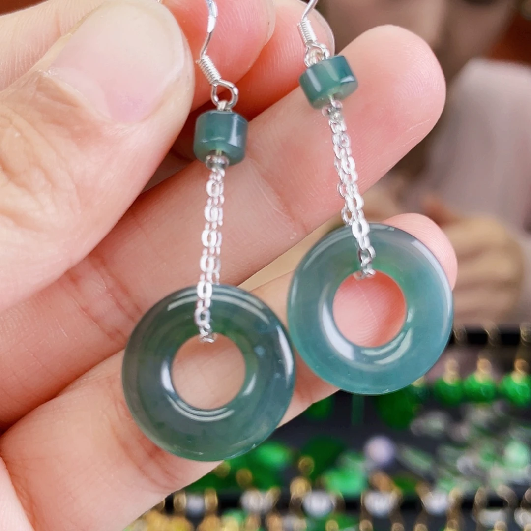 翡翠未镶嵌耳饰饰品