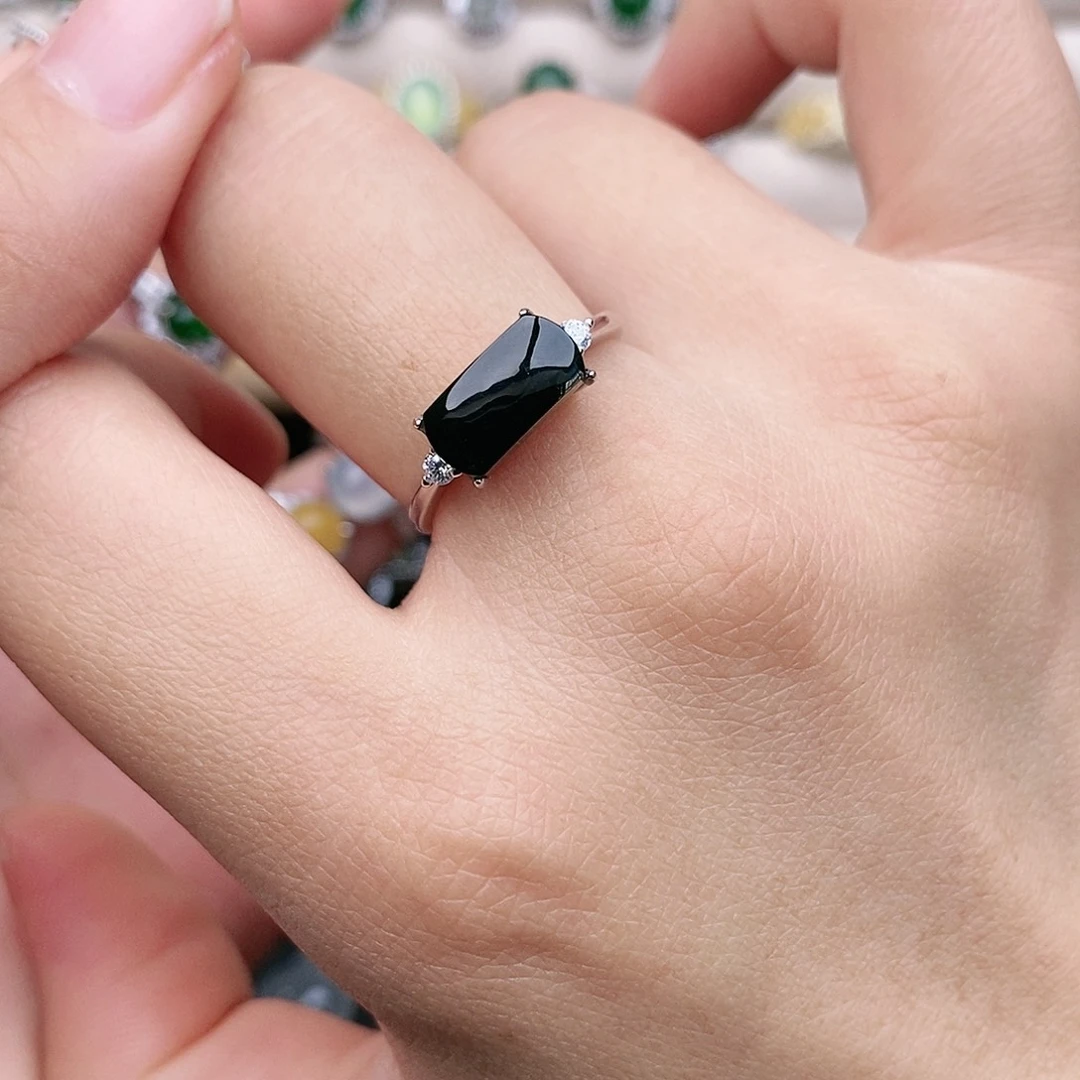 翡翠银S925镶嵌戒指