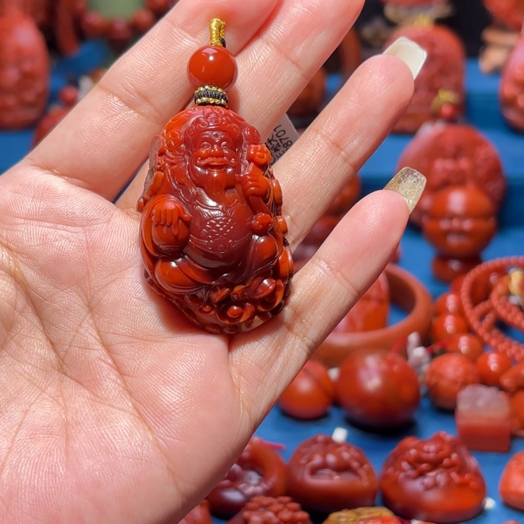 未镶嵌雕刻南红玛瑙糖*缘