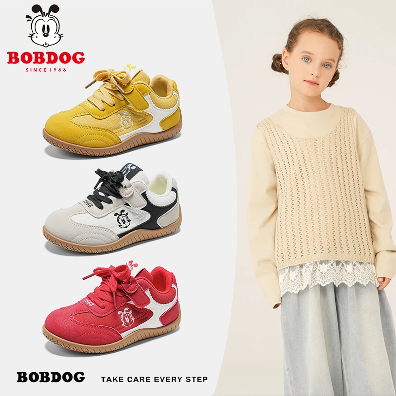 Bobdog/巴布豆2025秋季新款韩男童运动休闲百搭女童低阿甘鞋潮流