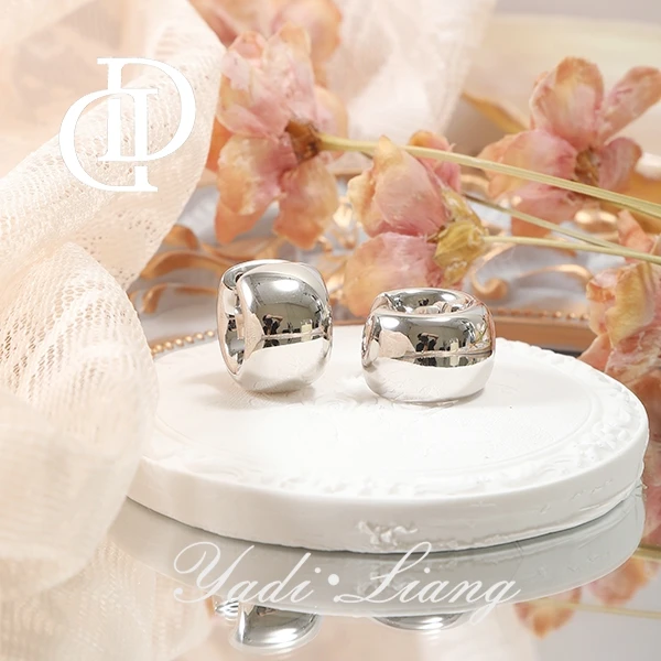 925银耳饰 梁雅帝新品【重工极简几何C环】镜面百搭时尚纯银耳饰