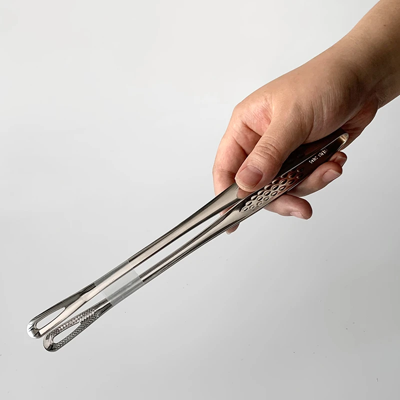 Vv小丸家日本304不锈钢食物夹韩式烤肉夹子防烫烧烤夹料理牛排夹