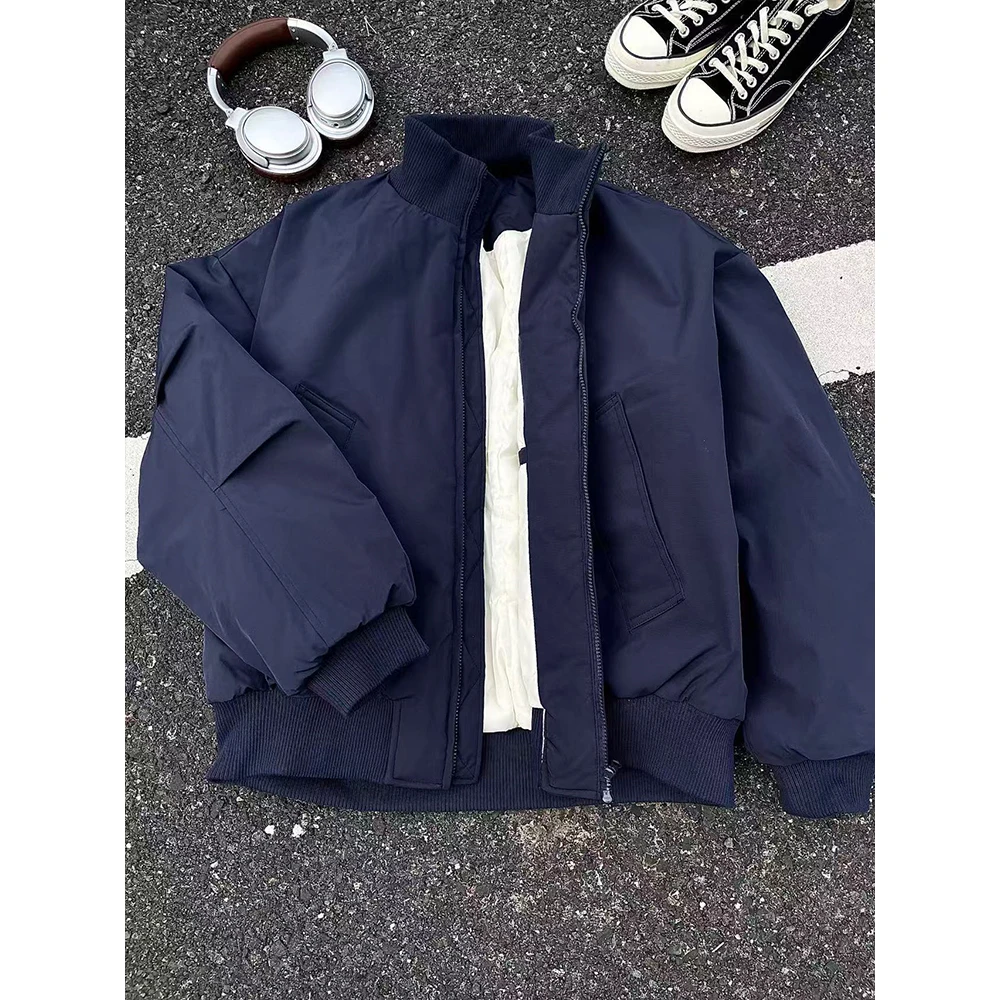 美式复古短款cleanfit飞行员立领棉服夹克男款廓形bomber棉衣外套