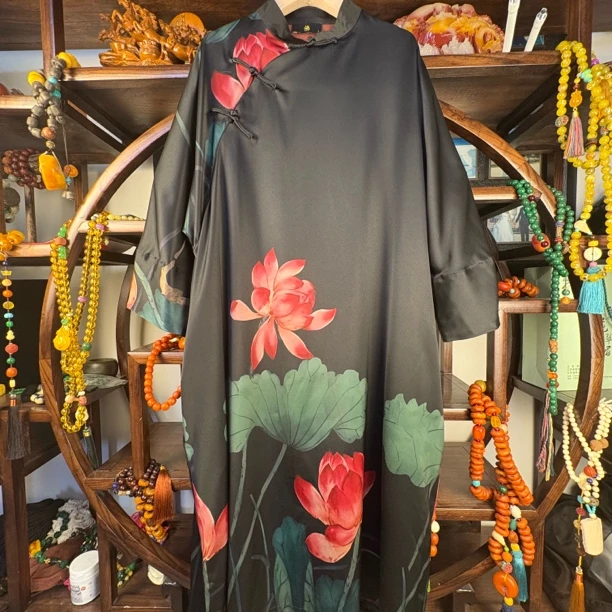 老弗爷新中式定位花长裙339