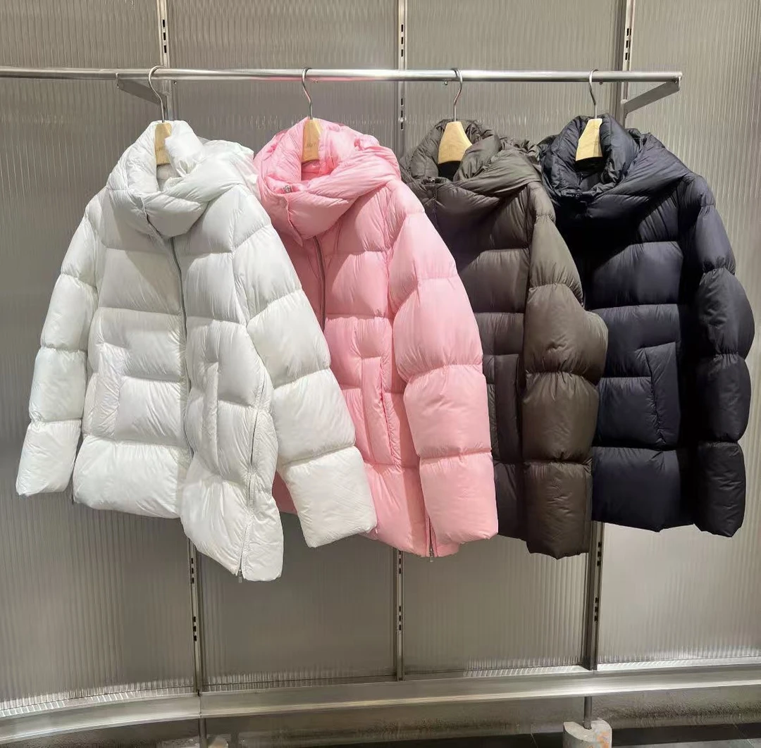 原单2025冬新品商场同款连帽中长款面包羽绒服女5X0C10110