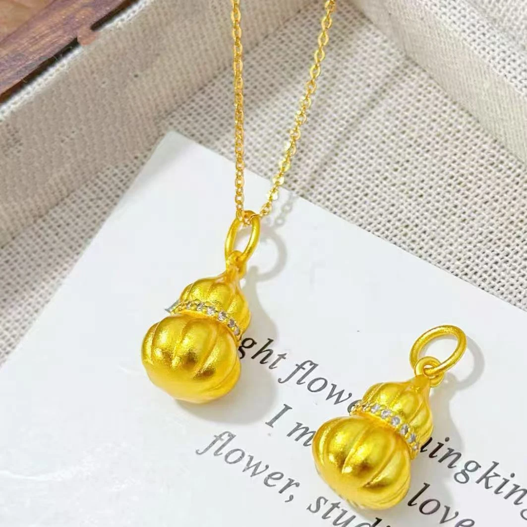 合金项链 20110合金新中式点锆古法葫芦锁骨项链（链长45）