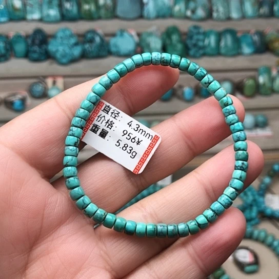 绿松石未镶嵌珠宝奇石直切手串