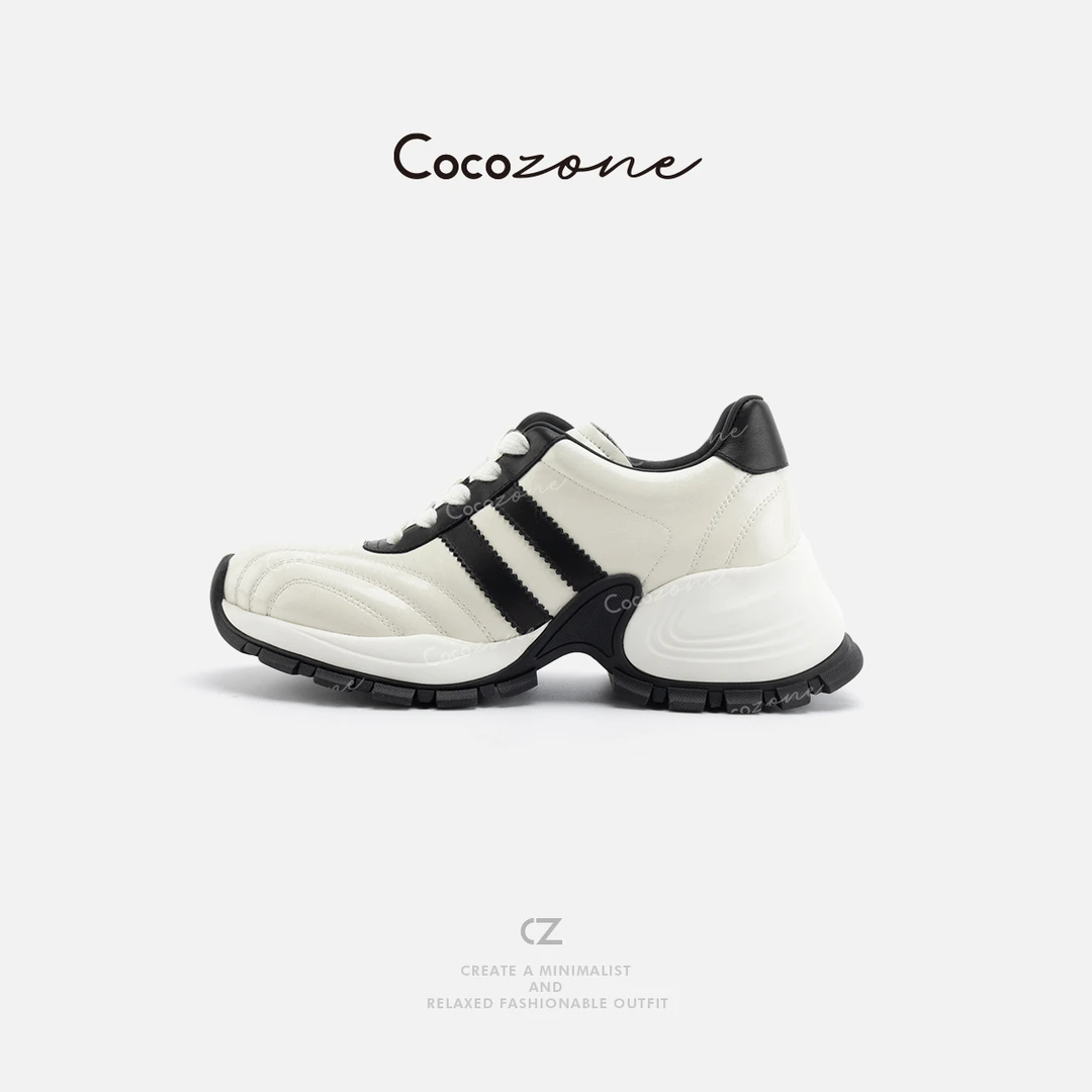 COCO ZONE 刘一一 春季复古撞色厚底系带休闲鞋CD2A0083