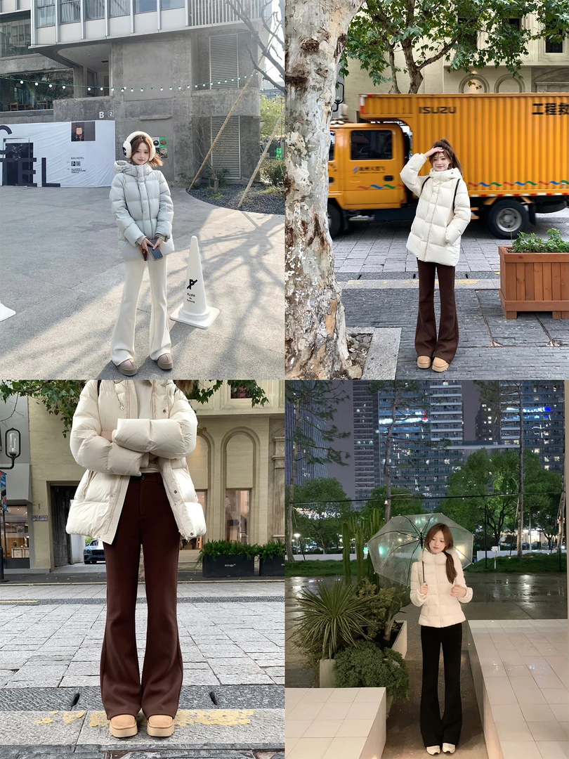 Zzhen【摩登超模裤】高腰微喇休闲裤百搭显瘦喇叭裤DCKZ778