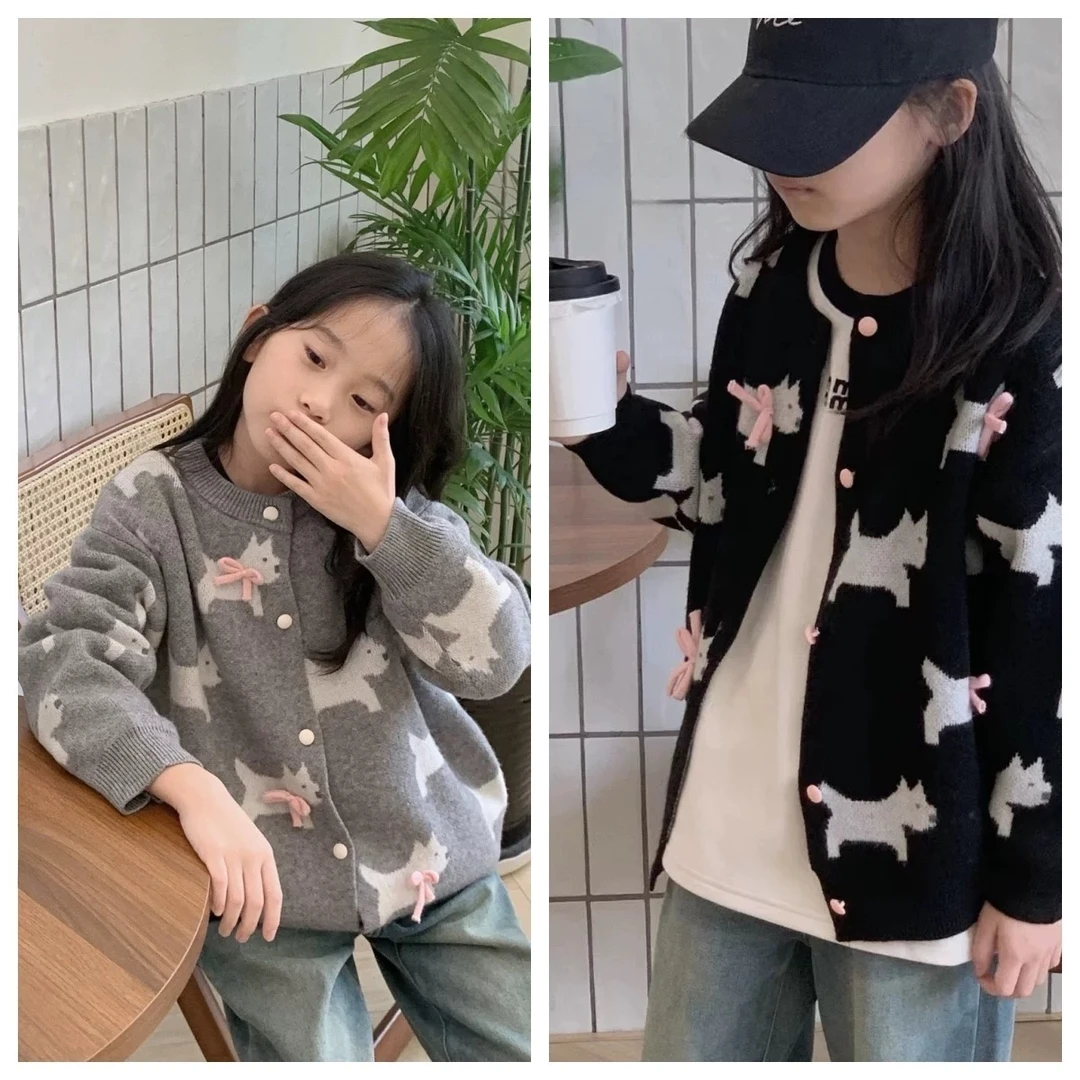 【亲子装】儿童毛衣开衫外套时髦洋气女童春款针织衫韩版宝宝线衣