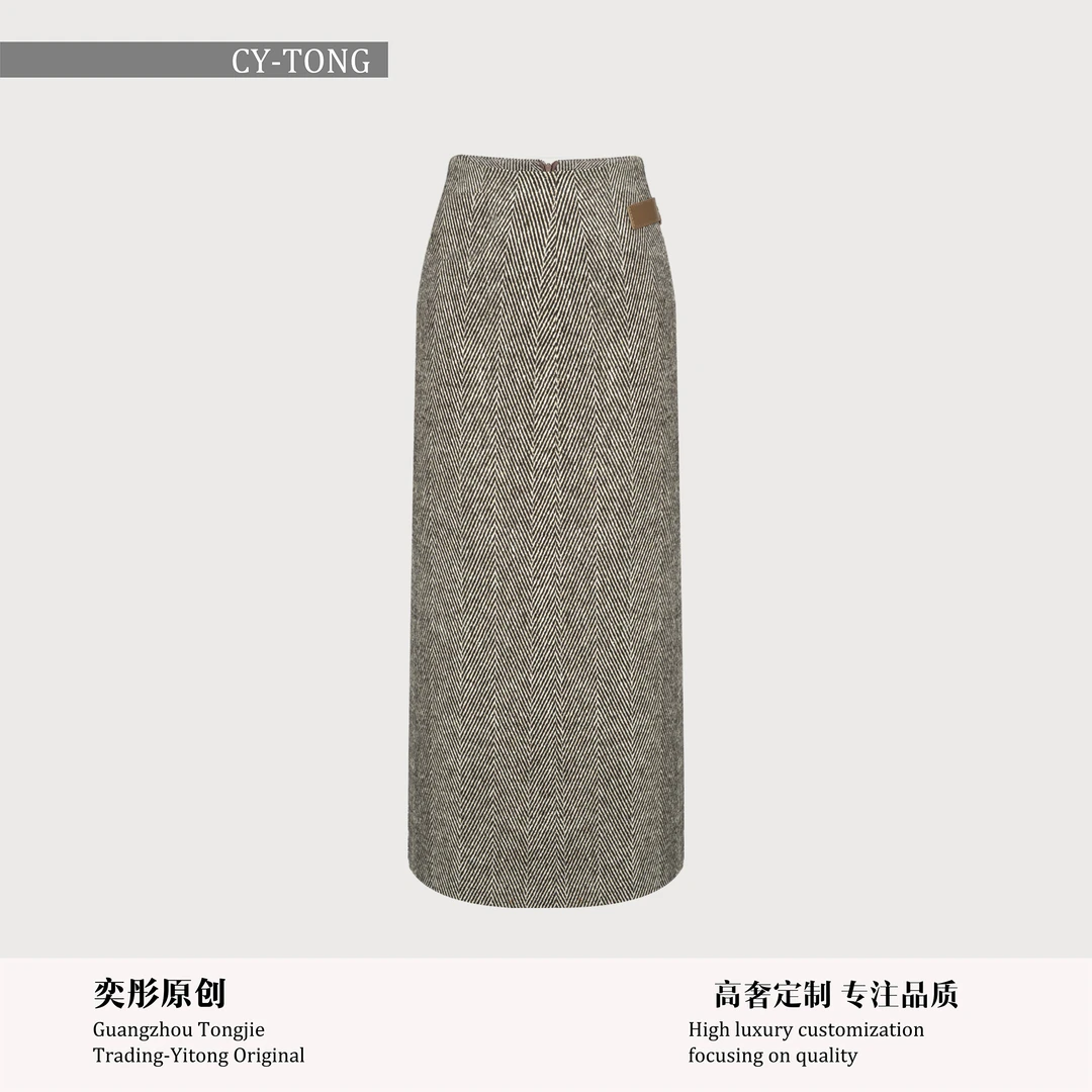 【彤姐原创】「灰色」冬季气质轻奢休闲显瘦女士简约半裙TWTZ4202