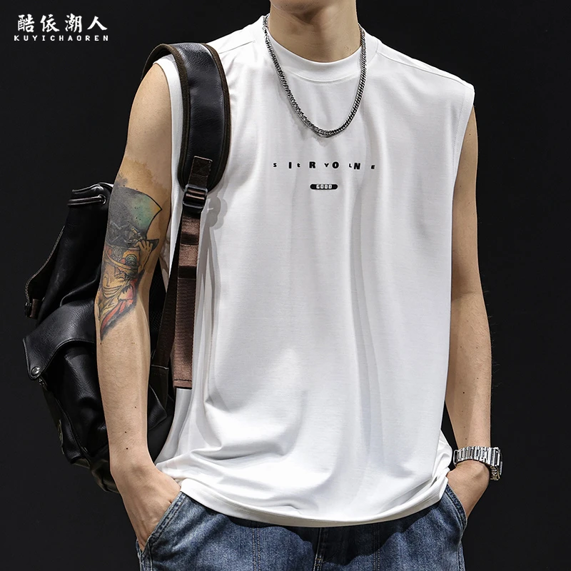 冰丝背心男t恤坎肩男士夏季无袖运动健身篮球大码2025新款薄款